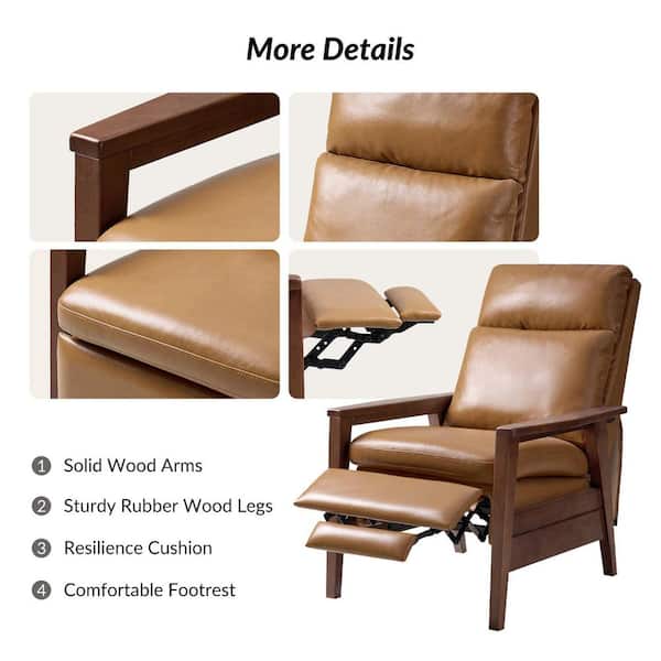 JAYDEN CREATION Daniel Camel Mid-century Modern Genuine Leather 4