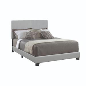 California Gray King Size Leather Upholstered Platform Bed