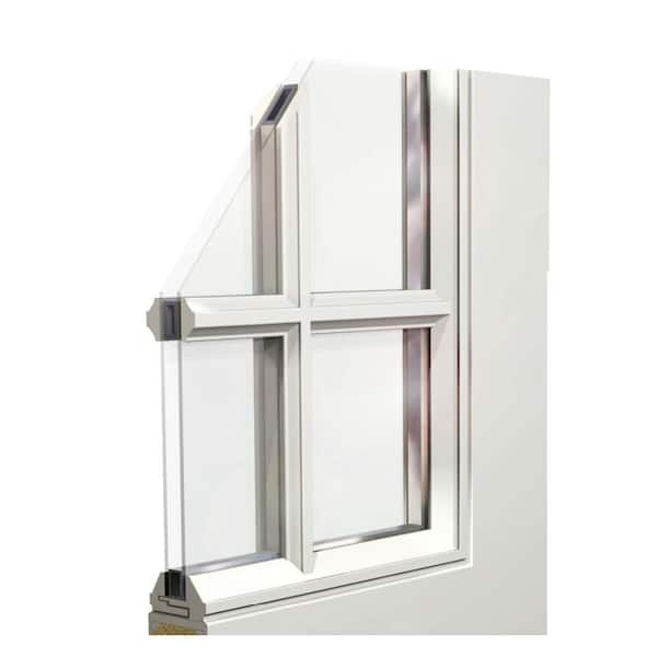 72 in. x 80 in. Fiberglass Smooth White Right-Hand Outswing Hinged 3/4-Lite Patio Door with 6-Lite SDL
