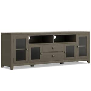 Cosmopolitan 72 in. Farmhouse Grey Composite TV Stand with 1 Drawer Fits TVs Up to 80 in. with Storage Doors