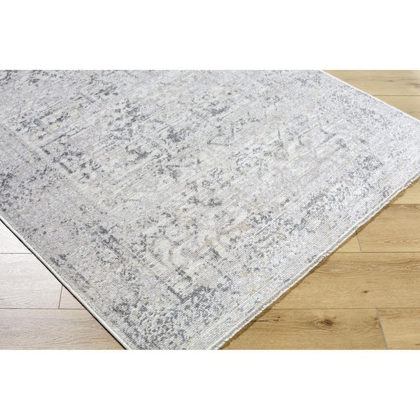 Azhar Grey Traditional 7 ft. x 9 ft. Indoor Area Rug
