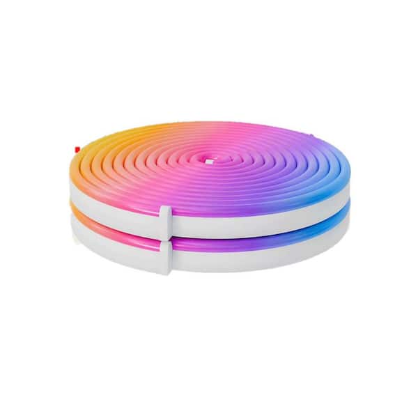 50 ft. RGB Neon LED Hardwired Strip Lights, IP67 Waterproof, Music Sync, DIY Flexible Rope with Remote, Indoor/Outdoor