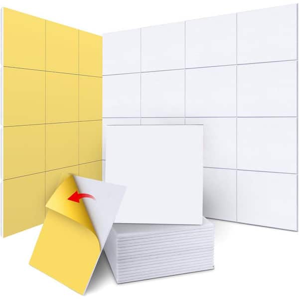18-Pack White Acoustic Panels 0.4"x12"x12" Soundproof Wall Panels