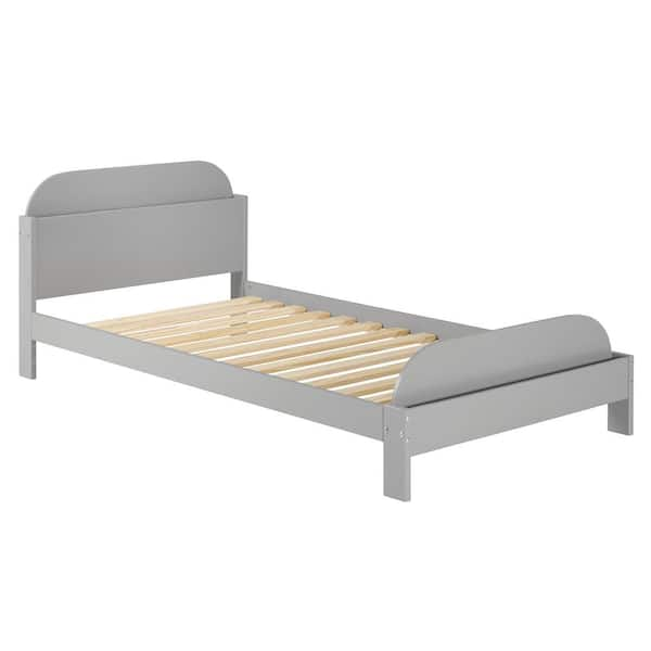 Welwick Designs Grey Twin Solid Wood Bookcase Bed Frame HD9197 - The ...