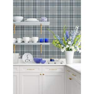 Sala Blue Plaid Paper Non-Pasted Matte Wallpaper