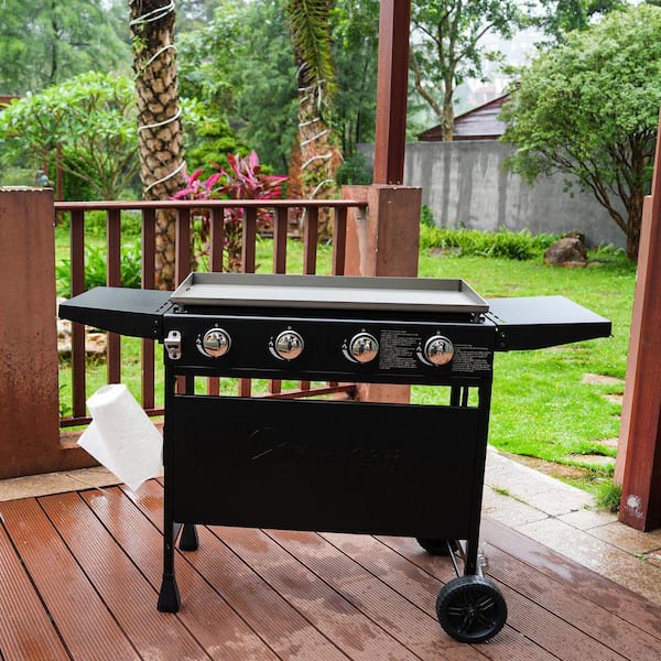 ☆GW Sale！イタリア製 BBQコンロ Vertigo Basic KingChii 4-Burner Propane Gas Grill 32 in. Flat Top Griddle in