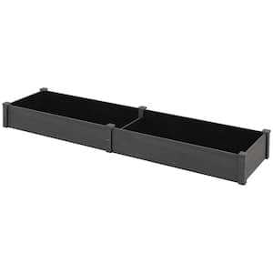 96 in. x 24.3 in. x 10.8 in. Gray Wood Raised Garden Bed with 2 Boxes, Self Draining for Flowers, Herbs and Vegetables