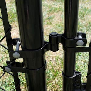 2-3/8 in. Chain Link Fence Black Walk-Through Gate Hardware Set