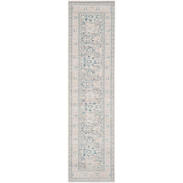 SAFAVIEH Archive Grey/Blue 2 ft. x 8 ft. Border Runner Rug