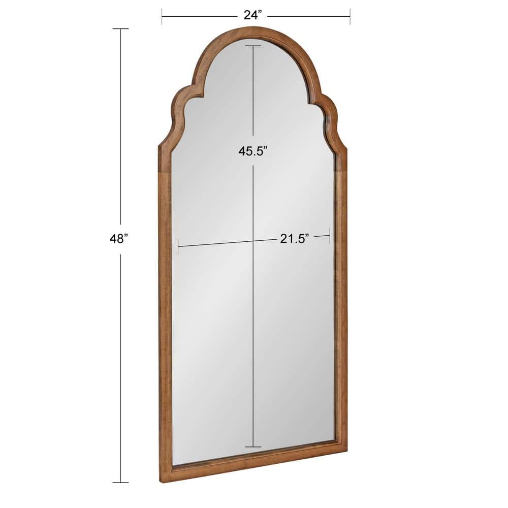 Hogan Rustic Brown Poplar Wood Arched Vanity Mirror 24x48
