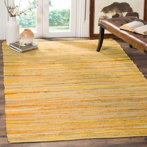 Rag Rug Yellow/Multi 4 ft. x 4 ft. Square Gradient Striped Area Rug