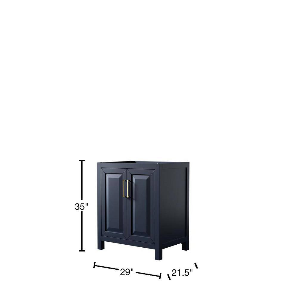 Daria 29" Dark Blue Single Bathroom Vanity with Gold Hardware
