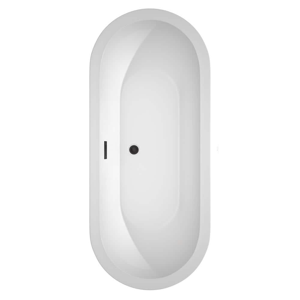 Soho 72'' White Acrylic Freestanding Soaking Bathtub