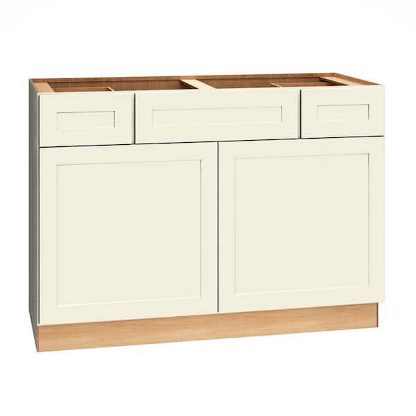 Quick Ship Cottage 48 in. W x 21 in. D x 34.5 in. H Assembled Plywood Shaker Bath Sink Base Cabinet in Starlight