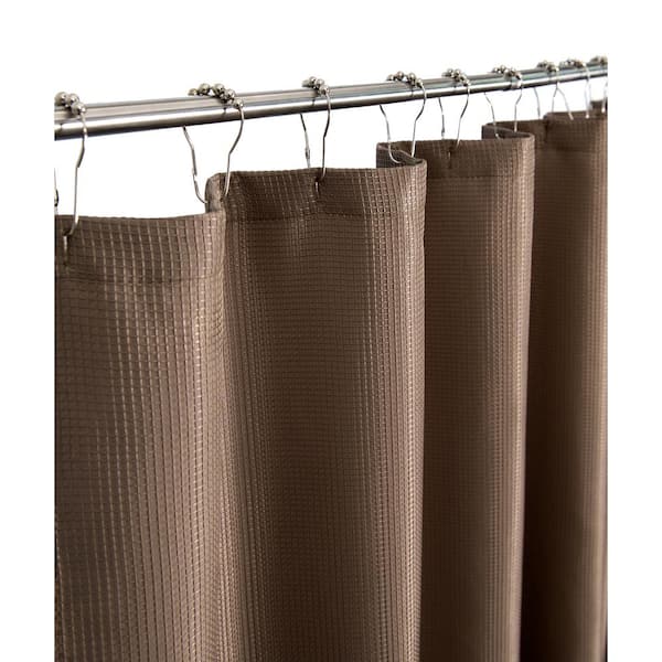 Hotel 100% Water Resistant Fabric Shower Curtain With Pockets Assorted Colors 