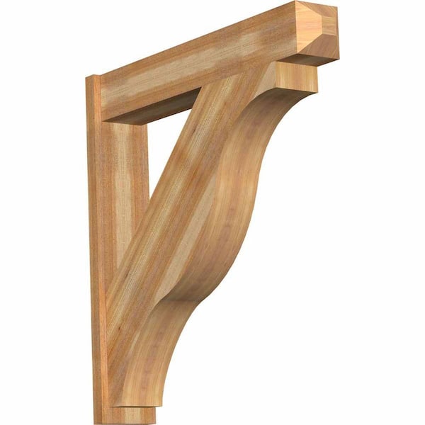 Ekena Millwork 8 in. x 44 in. x 44 in. Western Red Cedar Fuston Craftsman Rough Sawn Outlooker