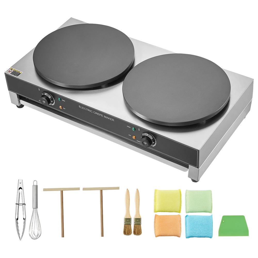 3,400 W Electric Crepe Maker, 16 in. 2-Waffle Silver Waffle Cone Waffle Maker Double Head Commercial Crepe Machine price history on PriceWatchPro