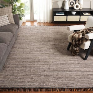 Rag 8 ft. x 10 ft. Beige/Black Abstract Striped Area Rug