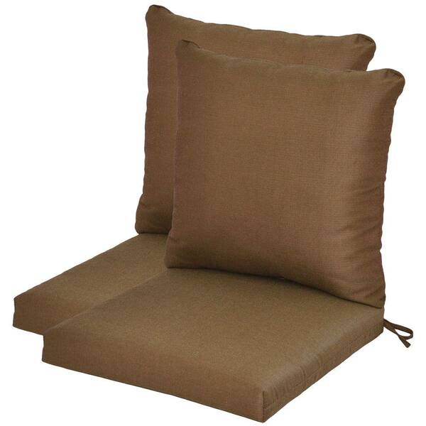 Hampton Bay Wheaton Textured Pillow Back Outdoor Deep Seating Cushion-DISCONTINUED