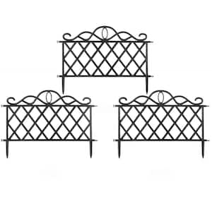 14 in. H Plastic Garden Edging Border Fence with Flower Bed Barrier (Set of 3)