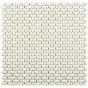 Alabaster Parchment White 12.5 in. x 12.8 in. Recycled Glass Floor and Wall Mosaic Tile (11.11 sq. ft.) (5-Pack)