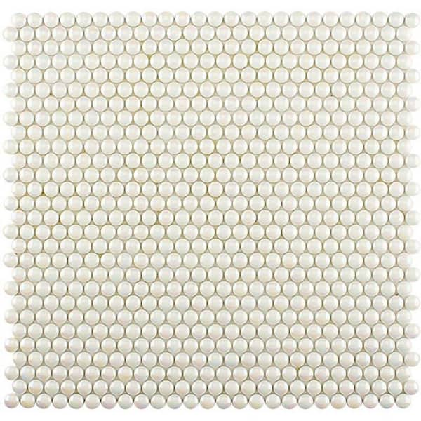 Apollo Tile Alabaster Parchment White 12.5 in. x 12.8 in. Recycled Glass Floor and Wall Mosaic Tile (11.11 sq. ft.) (5-Pack)