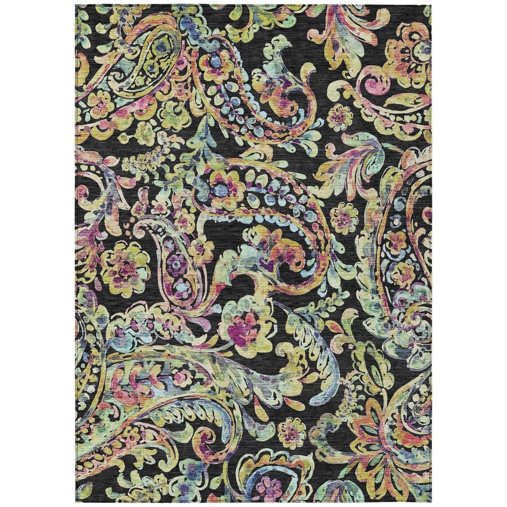 Chantille Machine Washable Indoor/Outdoor Abstract ACN834 Black 8 ft. x 10 ft. Area Rug price history on PriceWatchPro