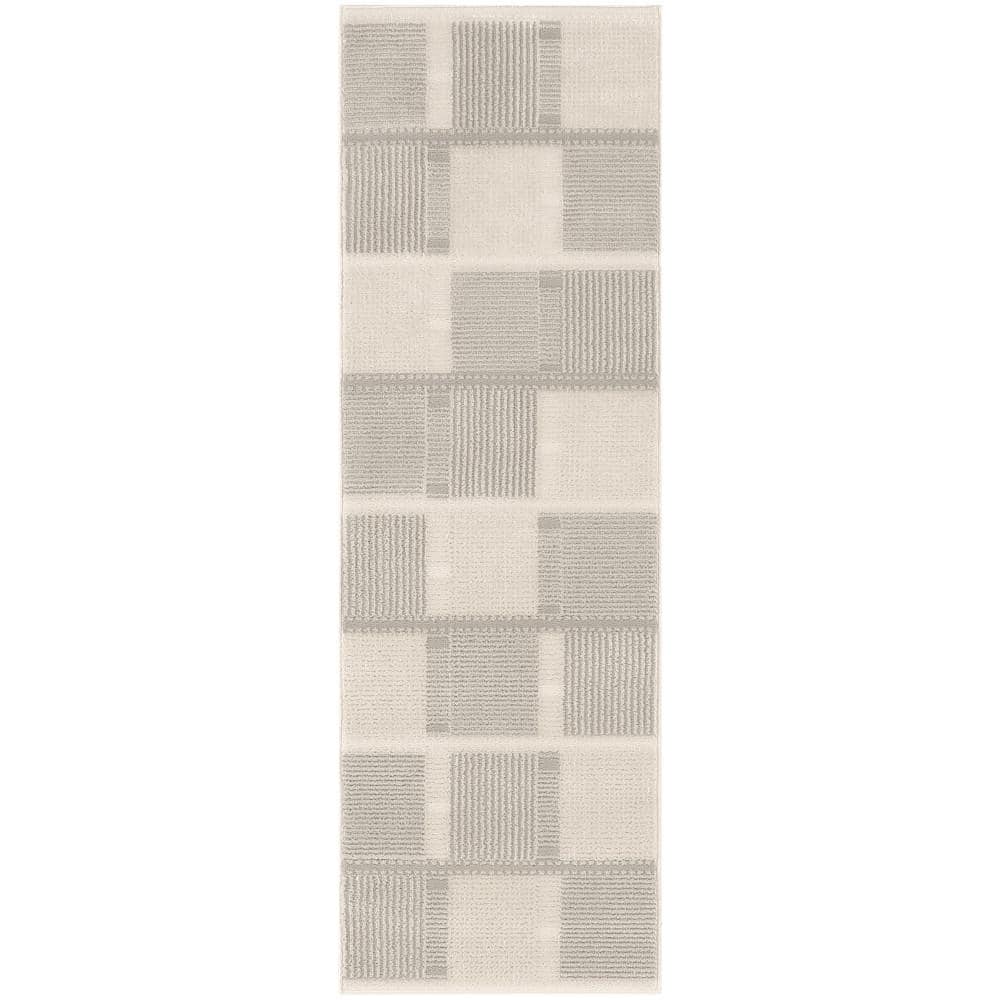 Nordic Ivory Grey 2 ft. x 6 ft. All-Over Design Contemporary Runner Area Rug price history on PriceWatchPro