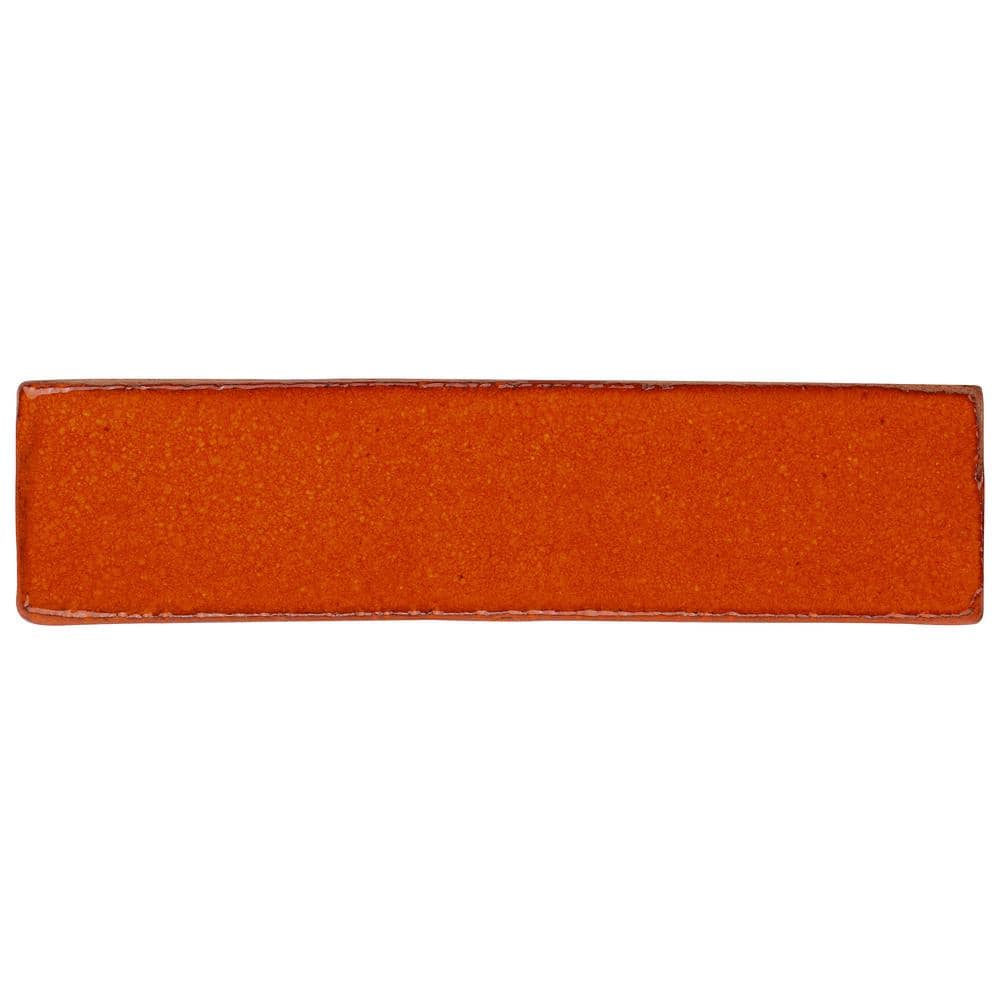 Orion 2" x 8" Glossy Orange Ceramic Subway Tile