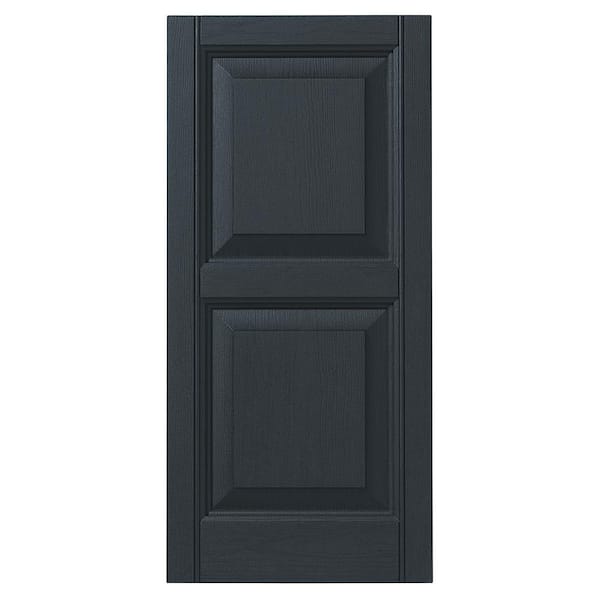 Ply Gem 12 in. x 43 in. Raised Panel Polypropylene Shutters Pair in Dark Spruce