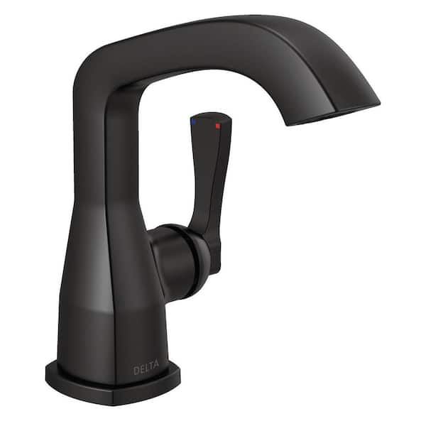 Delta Stryke Single Handle Single Hole Bathroom Faucet in Matte Black