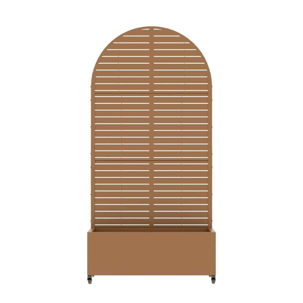 72 in. L x 35 in. W x 16 in. H Arch Planter, Louvered Trellis, Brown Metal, Outdoor (1-Pack) price history on PriceWatchPro
