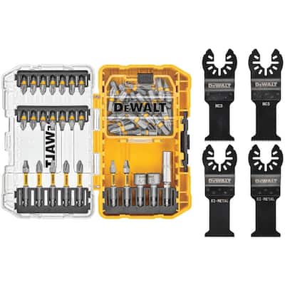 MAXFIT Steel Driving Bit Set (50-Piece) with Oscillating Tool Blades (4-Pieces)