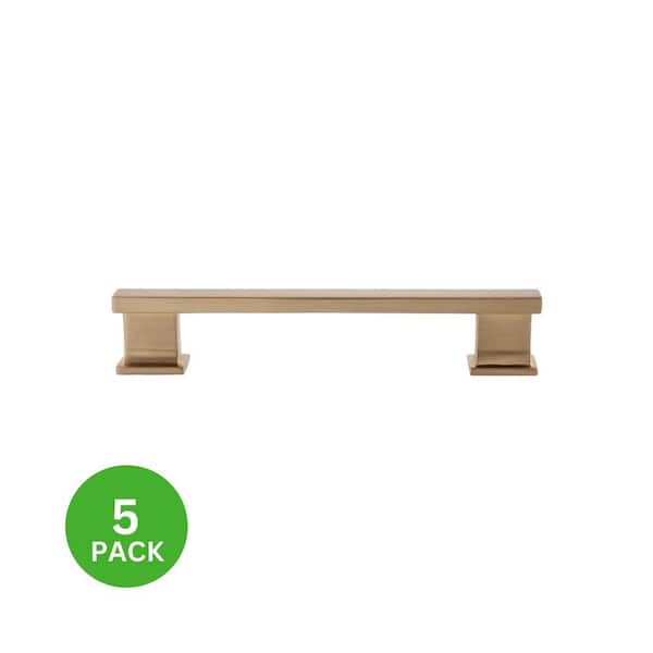5-Pack High Desert 4-3/4 in. (121 mm) Center-to-Center Classic Satin Brass Bar Drawer Pull