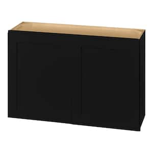 Avondale 33 in. W x 24 in. D x 24 in. H Ready to Assemble Plywood Shaker Wall Bridge Kitchen Cabinet in Raven Black