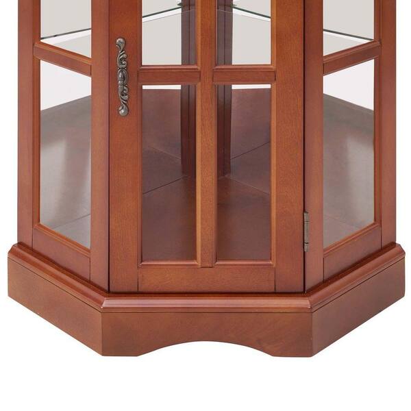 XUJMK 18 in. W x 23 in. D x 71 in. H Brown Linen Cabinet Curio