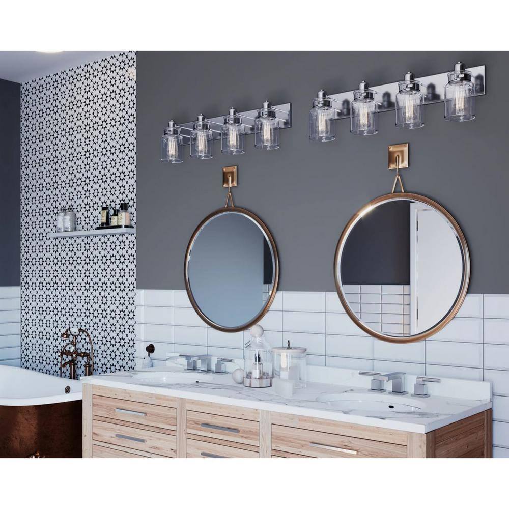 Calhoun Nickel 4-Light Clear Glass Vanity Light