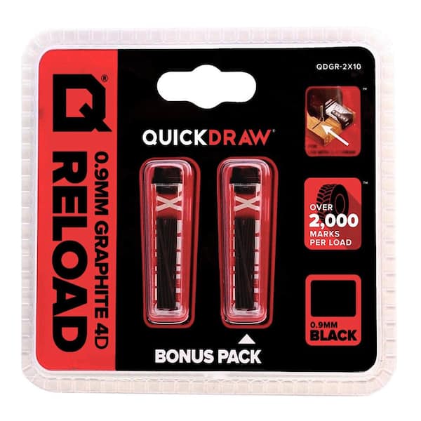 QuickDraw 0.9 mm Black Graphite Reload 10-Stick Pack with 10-Stick Bonus Pack