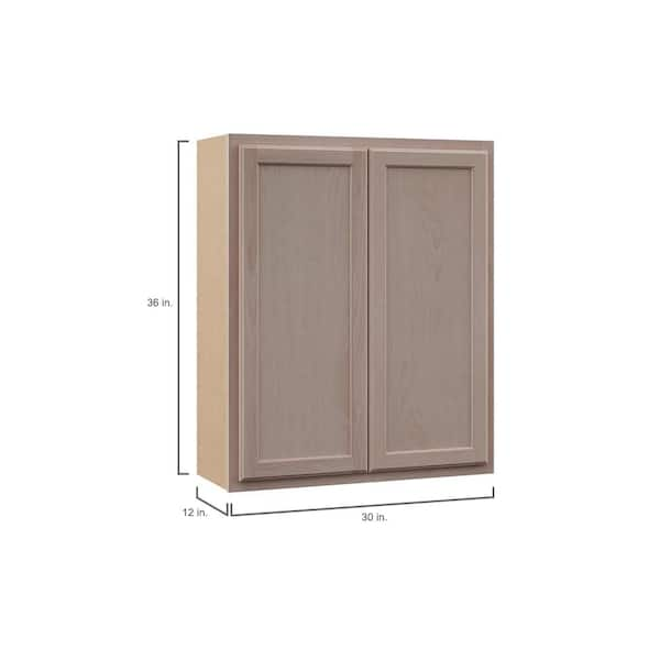 Project Source Omaha Unfinished 30-in W x 30-in H x 12.5-in D Unfinished  Poplar Door Wall Ready To Assemble Cabinet (Recessed Panel Shaker Door  Style)