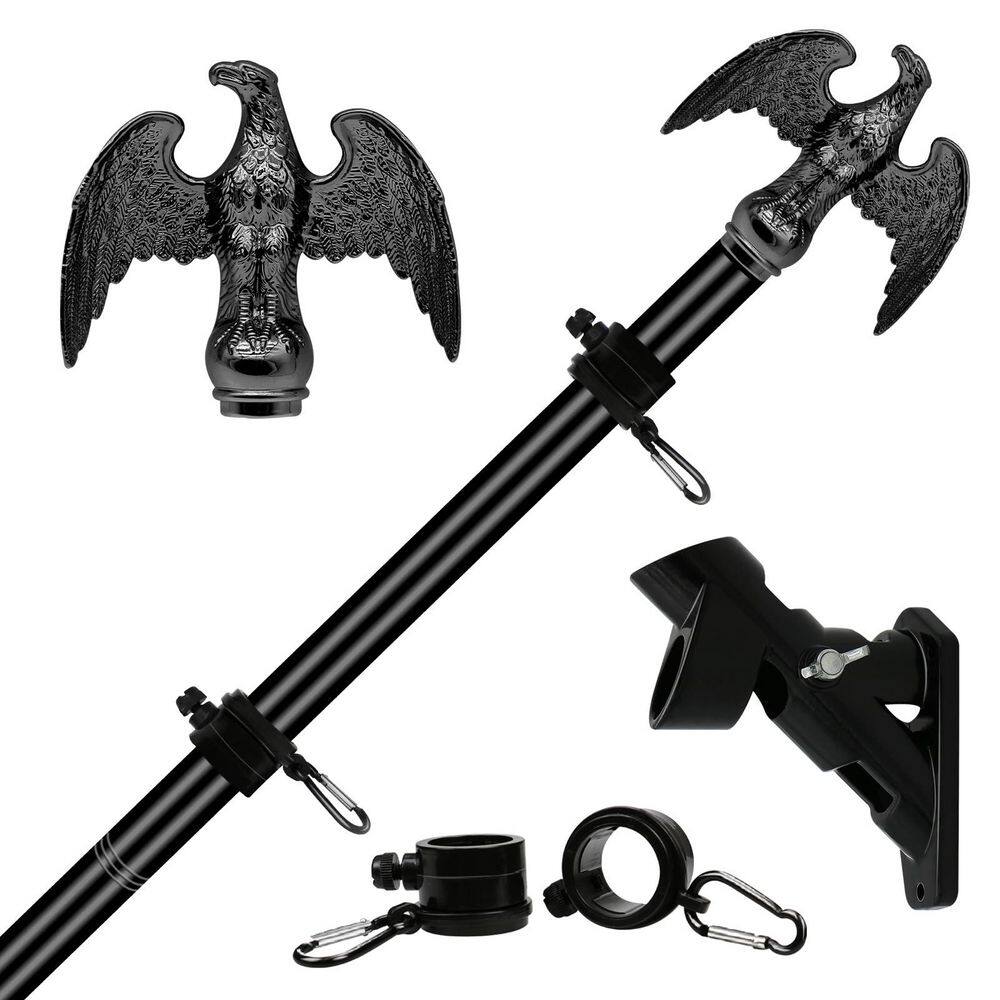 Black 6 ft. Flagpole with Eagle Topper, Stainless Steel Flag Pole Kit with Flag Pole Holder price history on PriceWatchPro