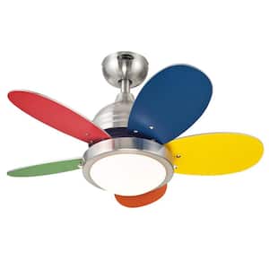 Roundabout 30 in. Integrated LED Brushed Nickel Ceiling Fan with Light Kit