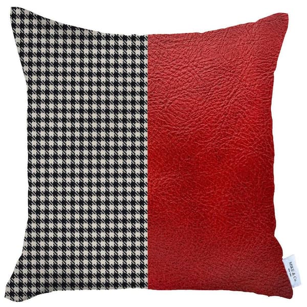 HomeRoots White Geometric Polyester 18 in. x 18 in. Throw Pillow
