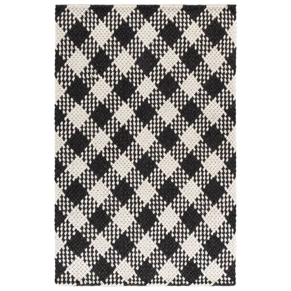 Natural Fiber Couture 6 ft. x 9 ft. Ivory/Black Check Area Rug