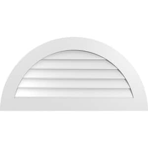 40 in. x 20 in. Half Round Surface Mount PVC Gable Vent: Decorative with Standard Frame