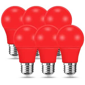 60-Watt Equivalent A19 2700K 9-Watt Non-Dimmable Red LED Light Bulb E26 Base (6-Pack)