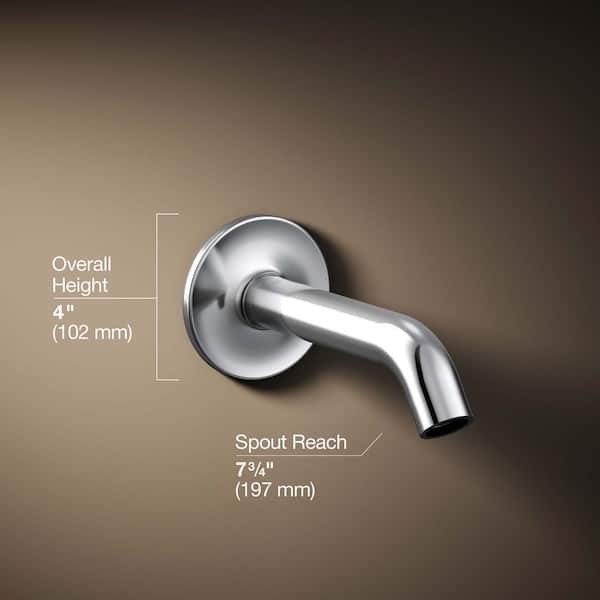 KOHLER Purist Wall-Mount Non-Diverter Bath Spout 35-Degree in Polished Chrome