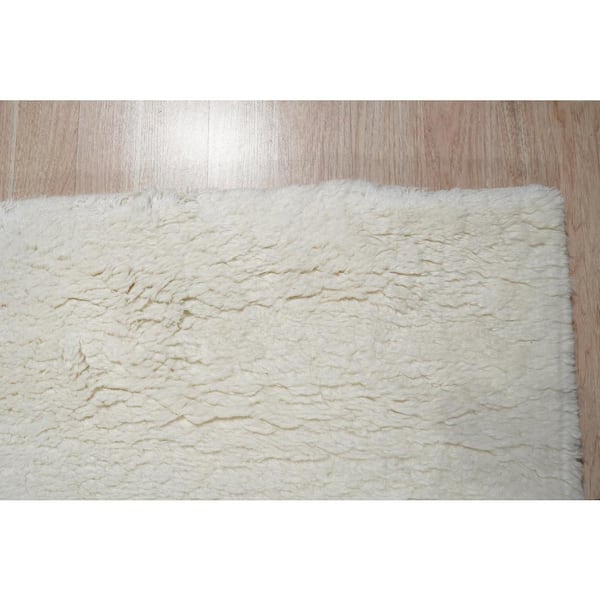 Ivory 6 ft. x 9 ft. Hand-Knotted Wool Contemporary Modern Solid Area Rug