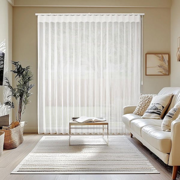 White Light Filtering Vinyl Sheer Vertical Blinds with 4 in. Slats - 78 in. W x 84 in. L