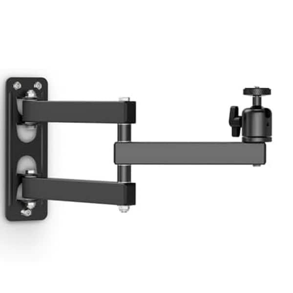 360° Rotation Adjustable Projector Wall Mount with 1/4 in. Ball Head Devices Bracket Holder Black 1 Piece