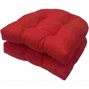 SORRA HOME Sunbrella Canvas Henna Tufted Chair Cushion Round U-Shaped Back  19 x 19 x 3 (Set of 2) HD039621SC - The Home Depot